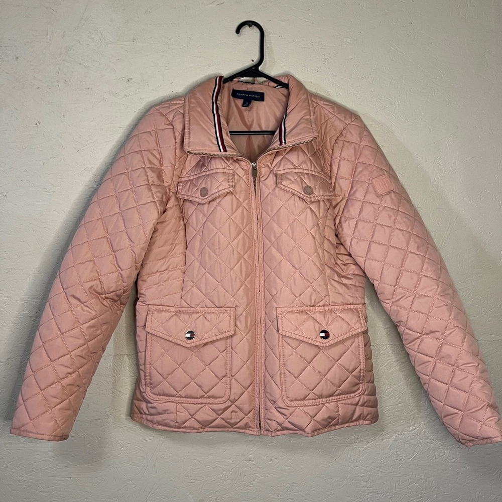 Tommy Hilfiger Pink Puffer Jacket with Diamond Quilting